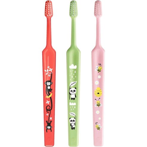 TePe Mini Extra Soft 0-6 Years Toothbrush 3 Τεμάχια - Κοραλί / Λαχανί / Ροζ