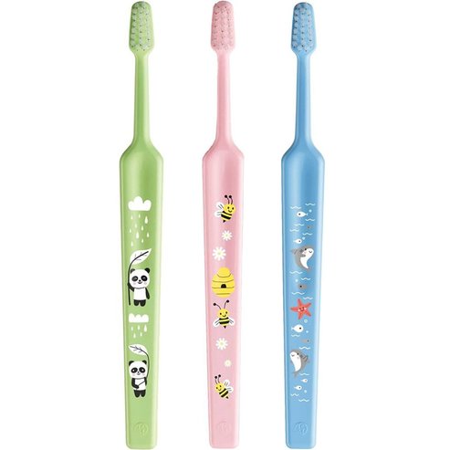 TePe Mini Extra Soft 0-6 Years Toothbrush 3 Τεμάχια - Λαχανί / Ροζ / Γαλάζιο