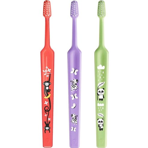 TePe Mini Extra Soft 0-6 Years Toothbrush 3 Τεμάχια - Κοραλί / Λιλά / Λαχανί