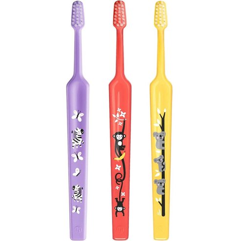 TePe Mini Extra Soft 0-6 Years Toothbrush 3 Τεμάχια - Λιλά / Κοραλί / Κίτρινο