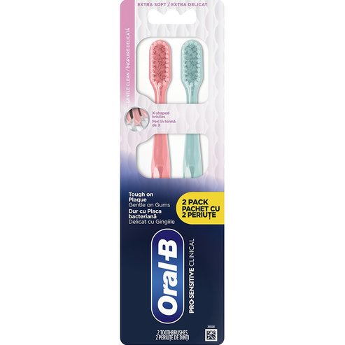 Oral-B Promo Pro Sensitive Clinical Gentle Clean Extra Soft Toothbrush 2 бр - Корал / Петрол