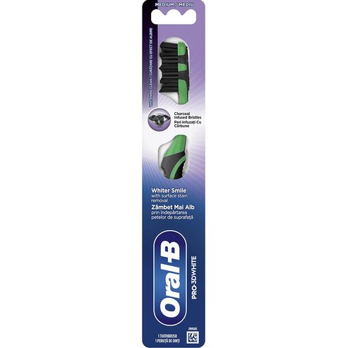 Oral-B Pro 3D White Charcoal Medium Toothbrush 1 бр - Зелено