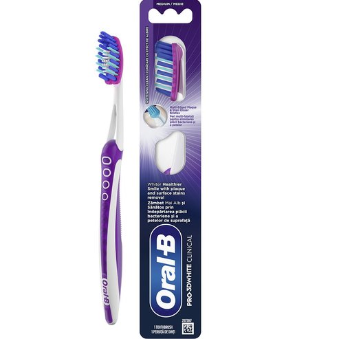 Oral-B Pro 3D White Clinical Medium Toothbrush 1 бр - Лилаво