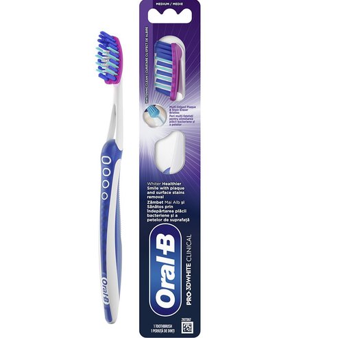Oral-B Pro 3D White Clinical Medium Toothbrush 1 бр - Синьо