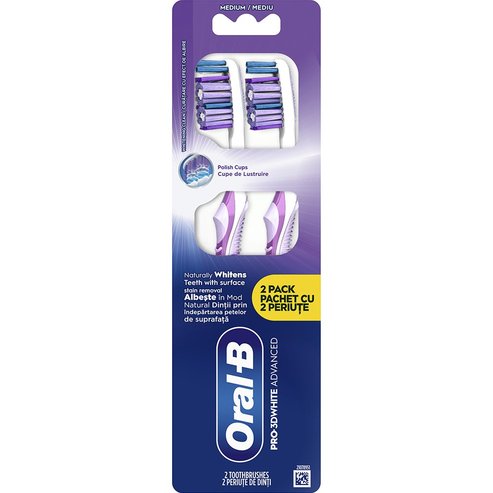 Oral-B Promo Pro 3D White Advanced Medium Toothbrush 2 бр Лилаво