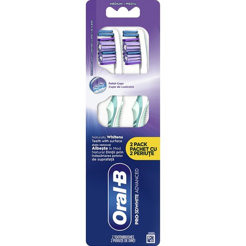 Oral-B Promo Pro 3D White Advanced Medium Toothbrush 2 бр - петрол