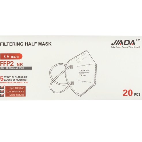 Jiada Filtering Half Mask FFP2 NR, 20 бр - Бяло