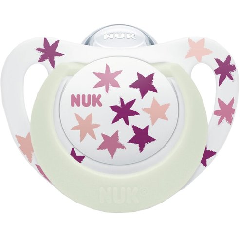 Nuk Star Night Silicone Soother 6-18m 1 бр - розово