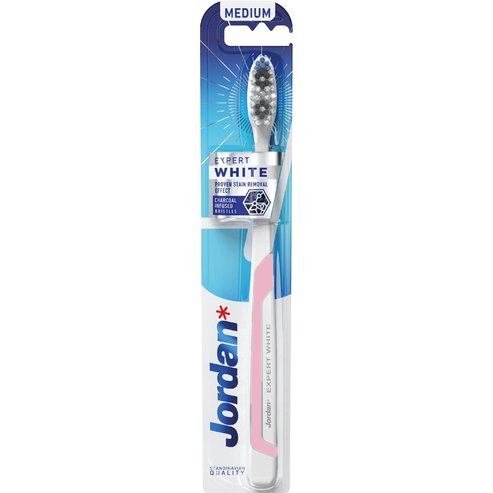 Jordan Expert White Medium Toothbrush 1 бр - розово