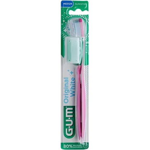 Gum Original White 563 Medium Toothbrush 1 бр - розово