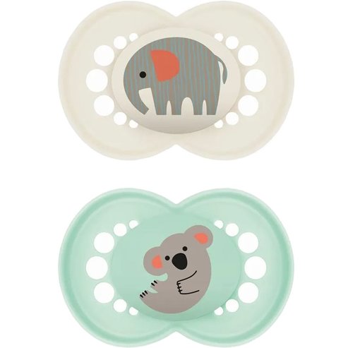 Mam Original Silicone Soother 16m+, 2 Τεμάχια, Κωδ 250SUc - Ζαχαρί /  Πράσινο Ανοιχτό