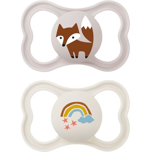 Mam Air Silicone Soother 6-16m 2 Τεμάχια, Κωδ 215SUc - Γκρι / Μπεζ