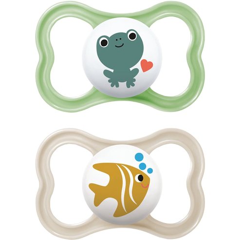 Mam Air Silicone Soother 16m+ 2 Τεμάχια, Κωδ 275SUc - Πράσινο / Καφέ Ανοιχτό