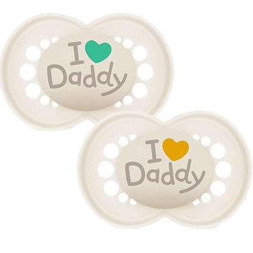 Mam Original I Love Daddy Orthodontic Silicone Soother 16m+ Код 265SU1c, 2 бр - крем