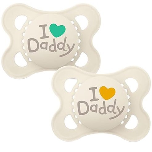 Mam Original Ι Love Daddy Silicone Soother 2-6m 2 бр, Код 115SU2c - крем