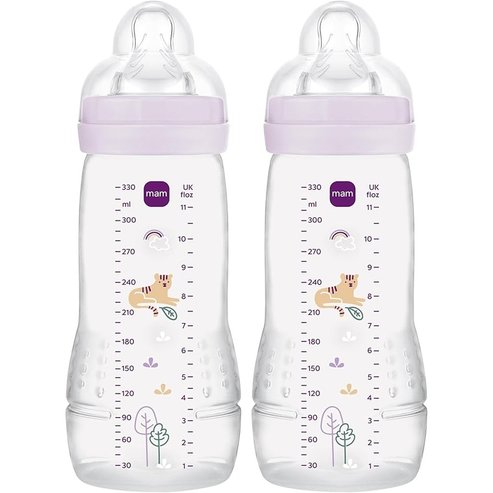 Mam Easy Active Baby Bottle 4m+ Код 365SGc 330ml, 2 бр - Люляк
