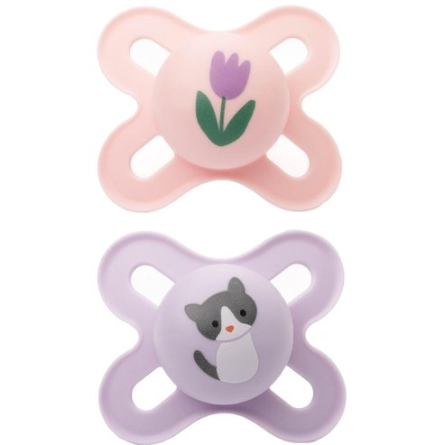 Mam Original Start Silicone Soother 0-2m 2 бр, Код 125SGc - розово / Люляк