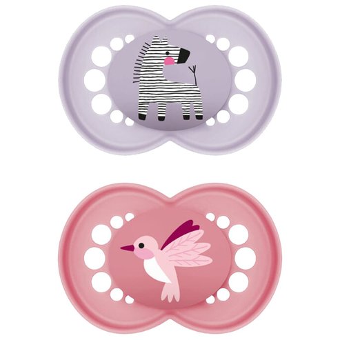 Mam Original Silicone Soother 16m+, 2 бр, Код 250SGc - Люляк / Фуксия
