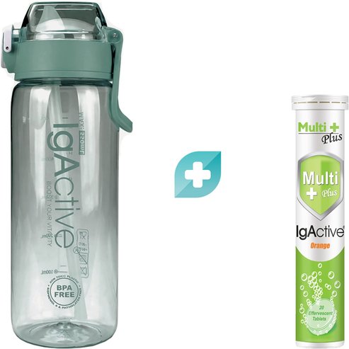 IgActive Promo Multi Plus 20 Effer.tabs & Подарък Sport Water Bottle 500ml 1 бр - Green