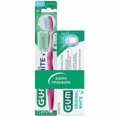 Gum Sunstar Promo Original White Toothpaste 75ml & 561 Soft Toothbrush 1 брой - Фуксия
