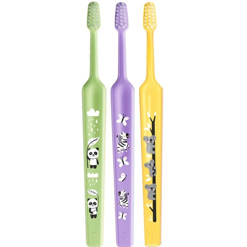 TePe Mini Extra Soft 0-6 Years Toothbrush 3 броя - Светлозелено / Лилаво / Жълто