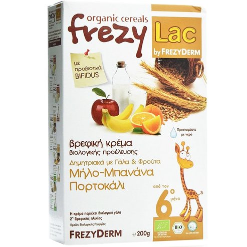 Подарък Frezyderm Frezylac Bio Cereal Био зърнена каша с мляко и плодове след 6-ия месец 200g