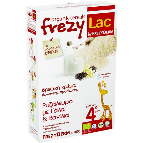 Подарък Frezyderm Frezylac Bio Cereal Оризова каша с мляко и ванилия след 4-ия месец 200g