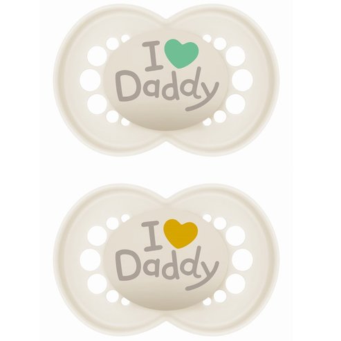 Mam Original Ι Love Daddy Silicone Soother 6-16m 2 броя, код 170SU1c - Крем / Крем