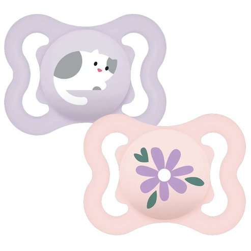 Mam Air Silicone Soother 2-6m Код 120SGc, 2 броя - Лилаво / Розово