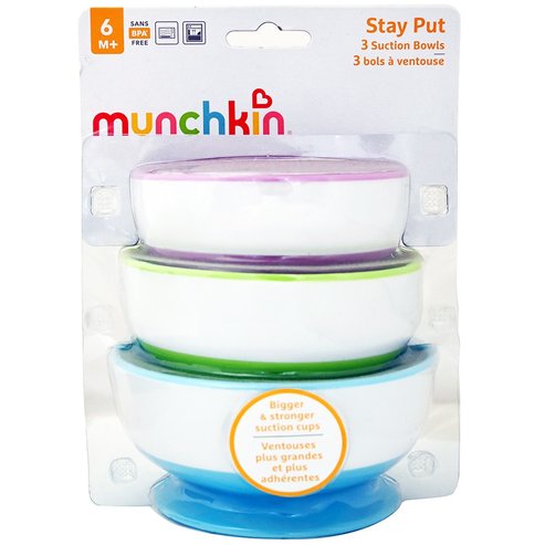 Munchkin Stay Put Suction Bowls 6m+, 3 броя