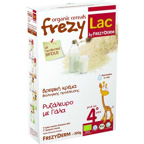 Подарък Frezyderm Frezylac Bio Cereal 4m+ Био оризова каша с мляко 200g