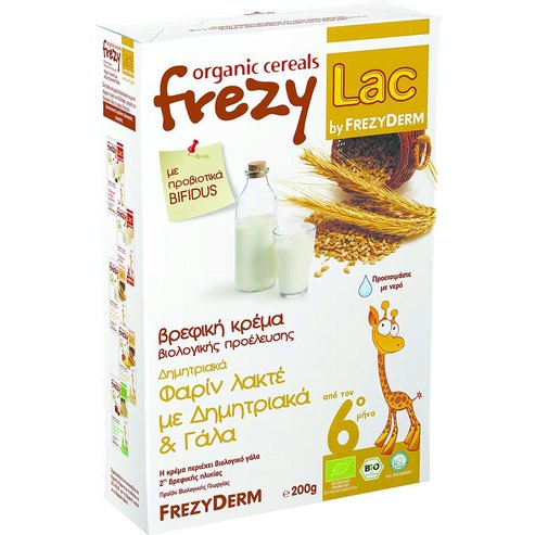 Подарък Frezyderm Frezylac Bio Cereal 6m+ Млечна каша със зърнени храни и мляко 200g
