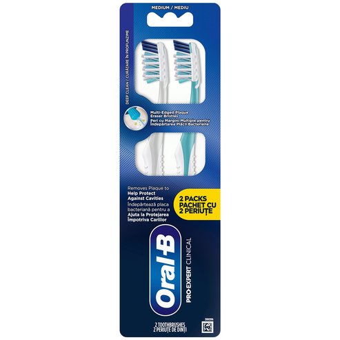 Oral-B Pro Expert Clinical Medium Toothbrush 2 броя - Светлосиньо - Светложълто