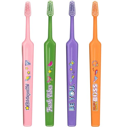 TePe Kids Extra Soft Toothbrush 6+ Years Детски четки за зъби с ултрамеки влакна и забавни дизайни 4 броя - Multicolor 4