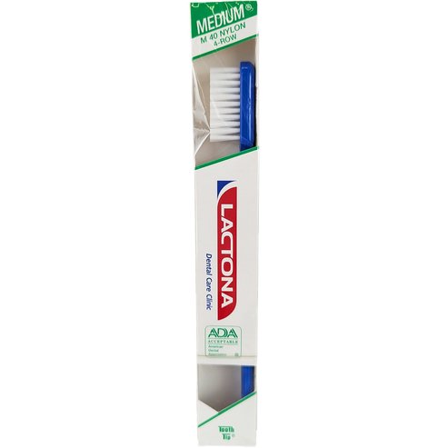 Lactona Natural Medium Nylon Μ40 4 Row Toothbrush 1 Τεμάχιο - Μπλε