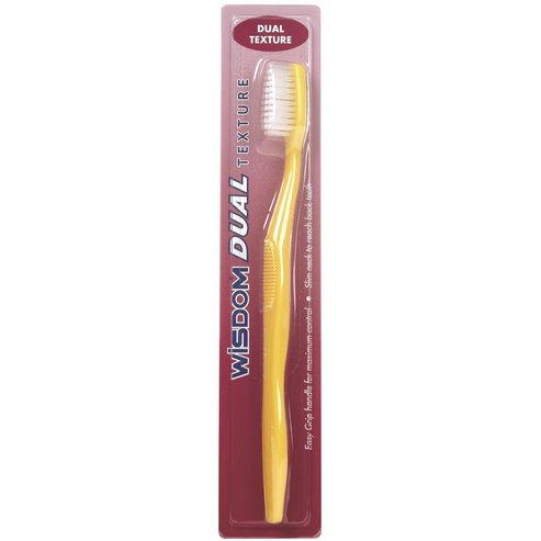 Wisdom Dual Texture Toothbrush 1 брой - Жълто
