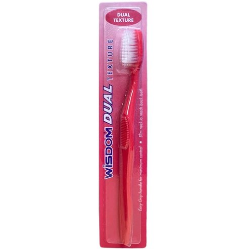 Wisdom Dual Texture Toothbrush 1 брой - Червено