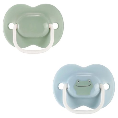 Tommee Tippee Anytime Orthodontic Silicone Soother 6-18m, 2 броя - Зелено / Светлосиньо