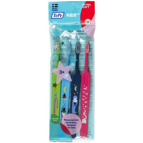 TePe Kids Extra Soft 3+ Years Multicolor Toothbrush 4 броя в произволно избрани цветове