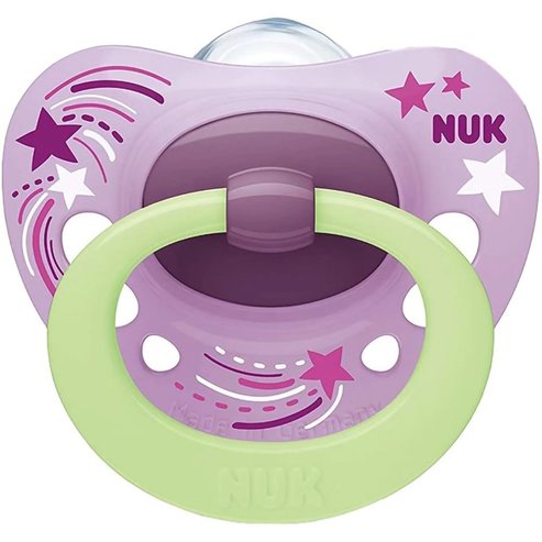Nuk Signature Night Orthodontic Silicone Soother 0-6m 1 Парче - Розово