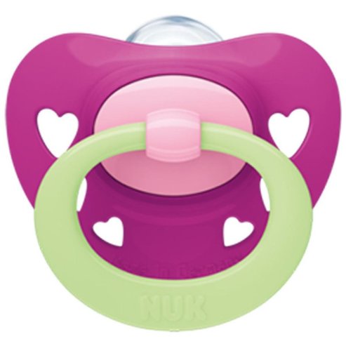 Nuk Signature Night Orthodontic Silicone Soother 0-6m 1 Парче - фуксия