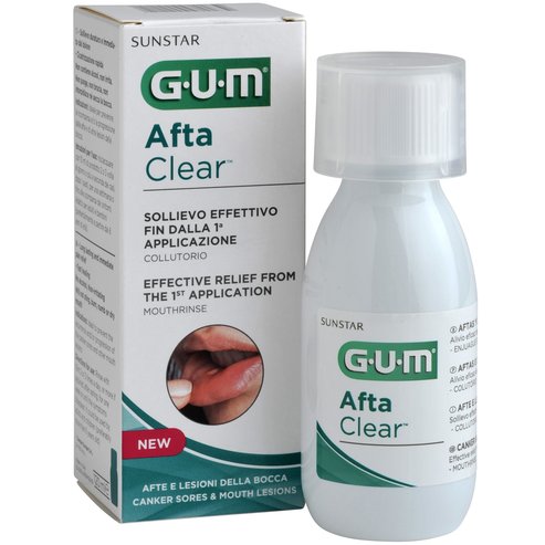 Gum Afta Clear Mouthrinse Орален разтвор за незабавно облекчаване на болката и бързо излекуване 120ml