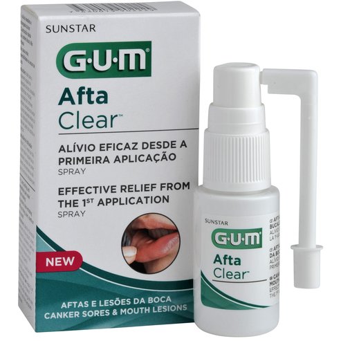 Gum Afta Clear Spray Дълготраен спрей за незабавно облекчаване на болката 15ml