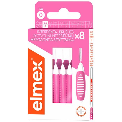 Elmex Interdental Brush Междузъбни четки, идеални за хора с импланти или брекети 8 броя - Size 0 / 0.6mm