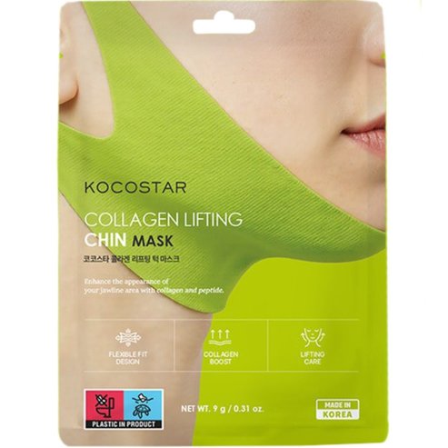 Kocostar Collagen Lifting Chin Mask Еластична стягаща маска за брадичката за повдигане и хидратация на кожата 9g