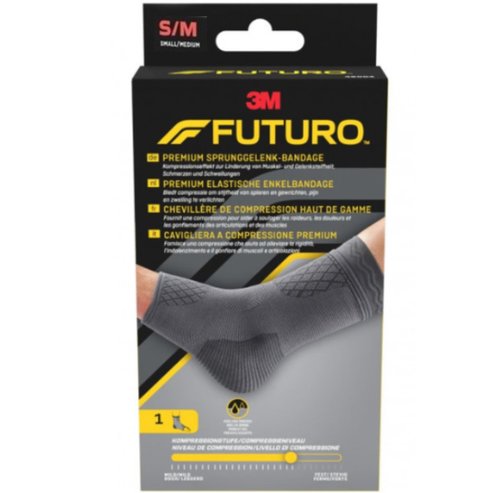3M Futuro Premium Compression Ankle Sleeve Код 49004, Компресивна глезенка, която помага за облекчаване на сковаността на мускулите и ставите, болката и подуването 1 брой - S/M