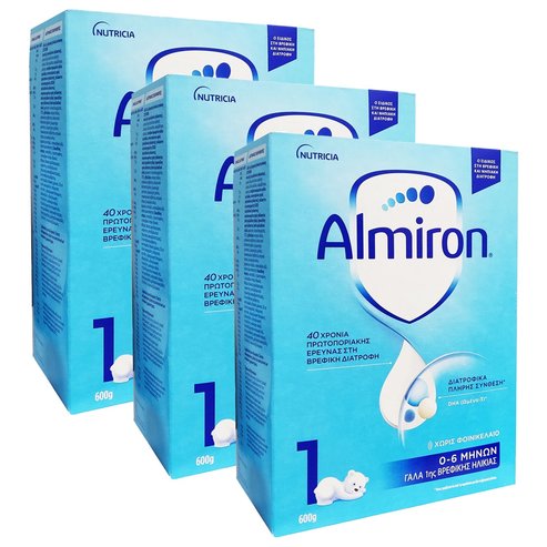 Nutricia Almiron 1 1-ви комплект мляко за кърмачета от 0-6 месеца 3x600gr