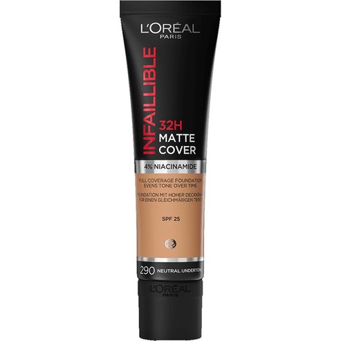 L\'oreal Paris Infaillible 32h Matte Cover Foundation Spf25, 30ml - 290 Neutral Undertone