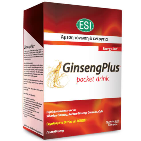 ESI Ginseng Plus Pocket Drink Хранителна добавка за тонус 16x10ml