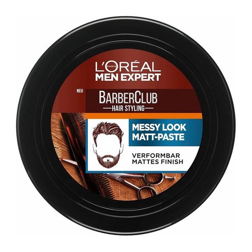 L\'oreal Paris Men Expert BarberClub Messy Hair Molding Clay Средно задържане и матово покритие за бради и коса 75ml